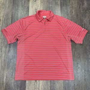 Pin High‎ Pink Blue Striped Golf Polo Shirt Men's Size XL Stretch Performance
